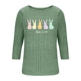 thumbnail image 5 of Mifsaly Ribbed Easter Tshirts for Women Cute Animal Graphic 3/4 Sleeve Shirts Comfortable Breathable Casual Easter Tops Tee M, 5 of 7