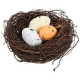 thumbnail image 3 of IBASETOY Natural Vines Artificial Bird Nest with 3 Pcs Bird Eggs for Home Decoration Furnishings Props 1 Pcs Bird Nest Included, 3 of 8