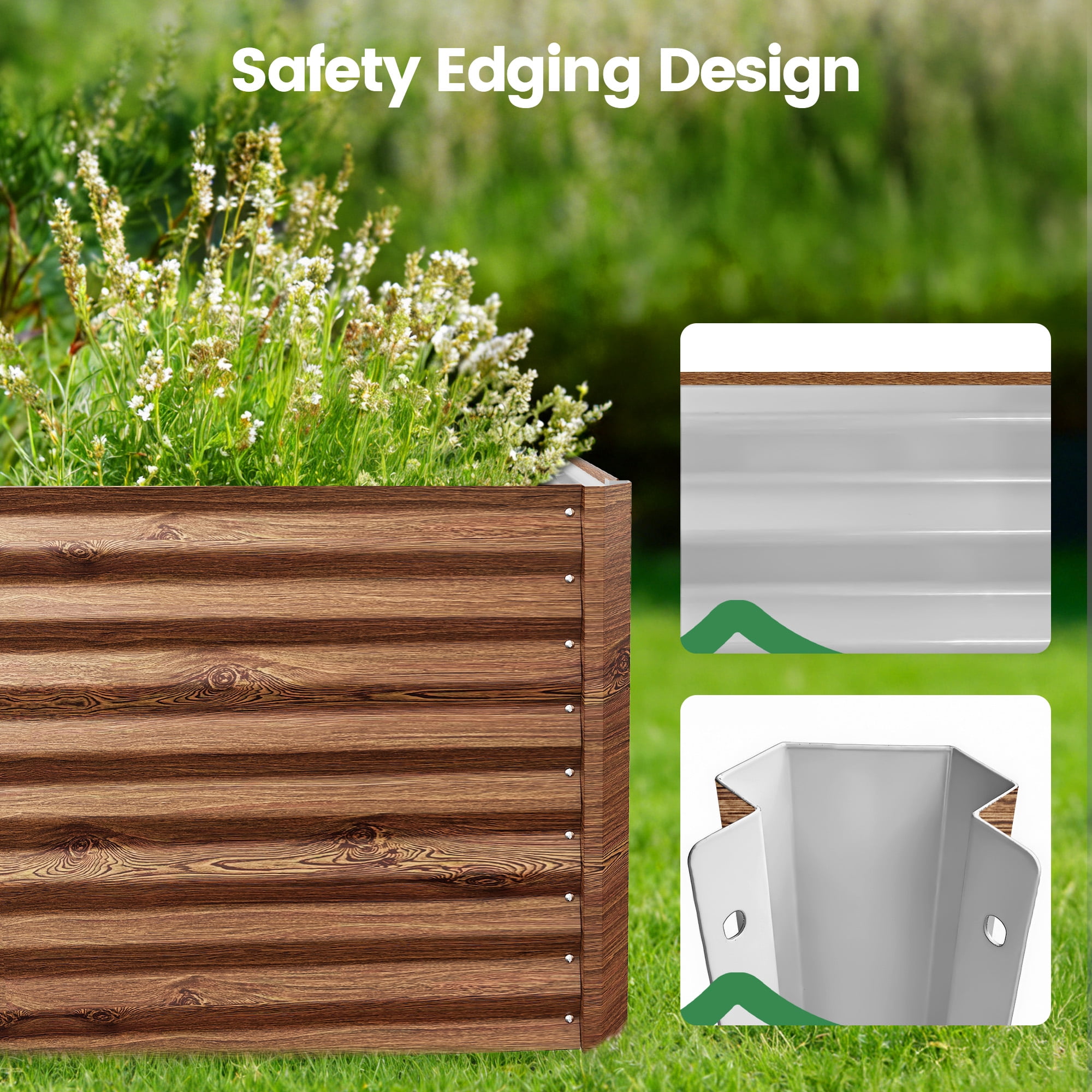 GVDV Raised Garden Bed 6x3x2ft Outdoor, Metal Raised Bed Kit for Backyard, Deep Root Planter Box for Gardening Vegetables, Fruits, Flowers, Rust-Proof, Easy Assembly