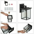 thumbnail image 4 of LNC Farmhouse Square Outdoor Wall Sconce with Seeded Glass in Black Finish,W5.91" x L6.89" x H10.63", 4 of 8