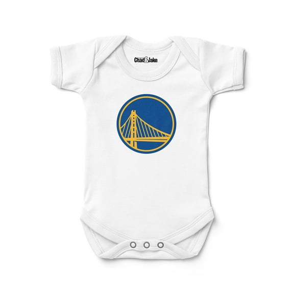 Newborn & Infant Chad & Jake  White Golden State Warriors Logo Bodysuit