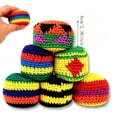 thumbnail image 2 of YiFudd Outdoor Funny Crochet Footbag – 6 Pcs Assorted Colors Woven Bean Bag, Soft Handmade Kick Balls for Indoor Outdoor Play, 2 of 8
