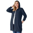 thumbnail image 3 of Woman Within Plus Size Cable Cardigan Hoodie, 3 of 5