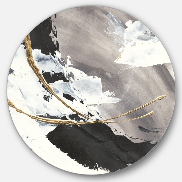 Designart 'Glam Painted Arcs II' Art Mural Cercle en Métal - Disque de 36