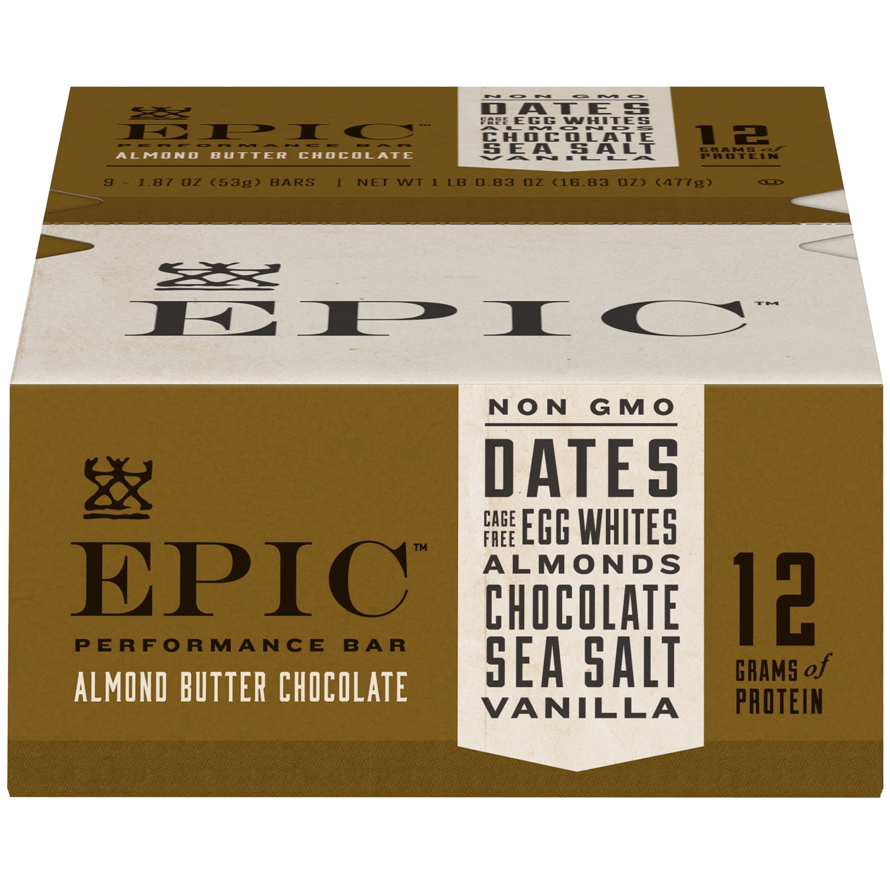 Epic Performance Bar Almond Butter Chocolate 9 ct Box, 16.83 oz