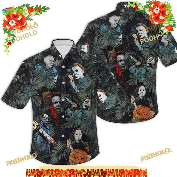 Michael Myers Halooween Tropical Funny Hawaiian Shirt