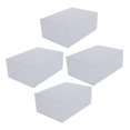 EXHUMKY 4 Pcs Clear Plastic Shoe Storage Boxes, White Stackable Drawer ...