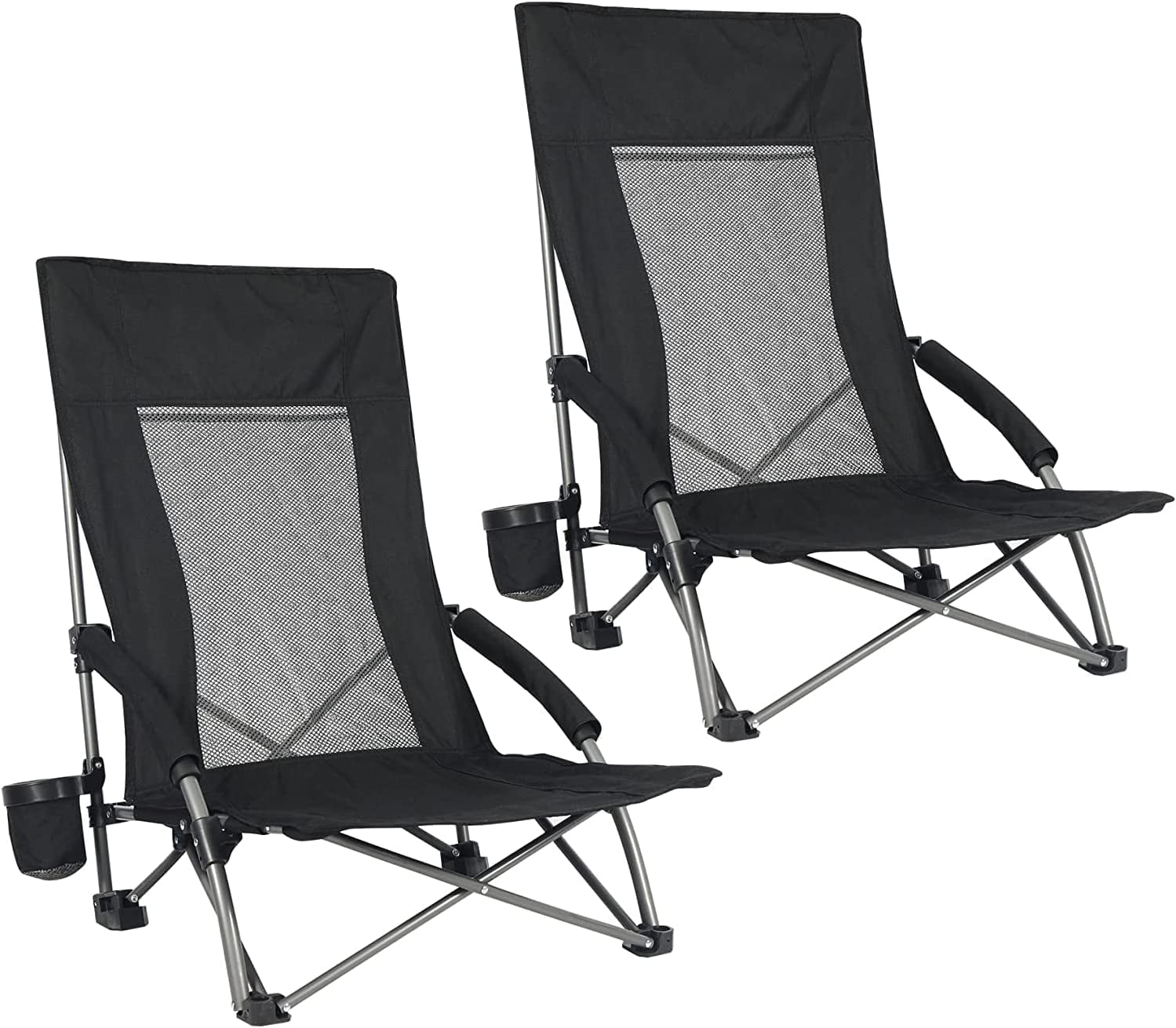 REDCAMP Folding Beach Chair High Back for Adults, Lightweight Low Sand