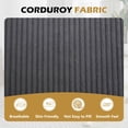 thumbnail image 6 of FFH 67.3" Chaise Lounge Chair Indoor Corduroy Oversized Sleeper Sofa Bed for Living Room Deep Seat Boneless Lounge, Dark Gray, 6 of 10