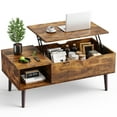 thumbnail image 1 of EDX Modern Lift Top Coffee Table with Hidden Storage Compartments, Adjustable Shelves for Living Room, Small Spaces, Rustic Brown, 1 of 10