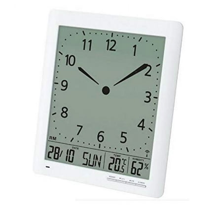 Britta Products Franklin CL-1 Large Format 10" Atomic Digital-Analog Wall Clock with Day/Date, Temperature and Humidity