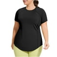 thumbnail image 5 of Women's Long Workout Tops, Short Sleeve Mesh Open Back Loose Fit Gym Athletic Running Shirts Quick Dry Exercise Tee Plus Size, 5 of 6