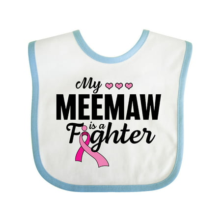 

Inktastic Breast Cancer Awareness My Meemaw is a Fighter Gift Baby Boy or Baby Girl Bib