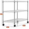 thumbnail image 3 of 3-Tier Heavy Duty Storage Shelves 750Lb Capacity, 24.02" D x 13.78" W x 21.97" H Shelving Unit for Pantry, Garage, Laundry and Kitchen, Chrome, 3 of 16