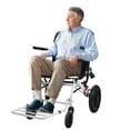thumbnail image 5 of Travel Wheelchair for Adults Foldable, Carbon Steel Frame Supports 120kg, 20" Wide Seat & Telescopic Handle, 12" Rear Wheels No Assembly, for Airport & Outdoor Travel L, 5 of 8