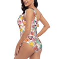 thumbnail image 4 of Wukai Butterflies and Roses Chic One Shoulder Swimwear with Ruffle Design and Tummy Control Skirt: Fashionable, Supportive, Comfortable for Beach-XX-Large, 4 of 7