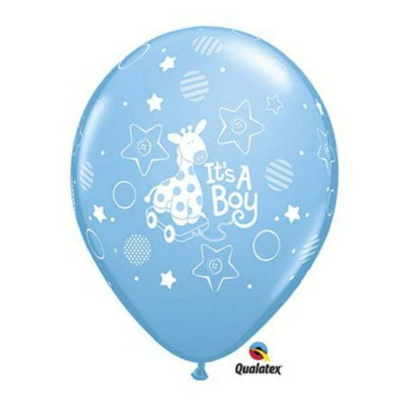 11 inch Qualatex It's A Boy Soft Giraffe Latex Balloons (50 Pack) - Party Supplies Decorations