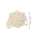 thumbnail image 3 of Btomtd Crochet Flower Crossbody Bags for Women, Small Handmade Shoulder Bag with Pearl Tassel, Travel Purse, White, 3 of 7