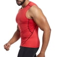 thumbnail image 5 of ZHOGXU Mens Tank Top Sleeveless Round Neck Solid Color Tight Base Fitness Training Running Quick Drying Basketball Vest For Daily Wear,Red,M, 5 of 6