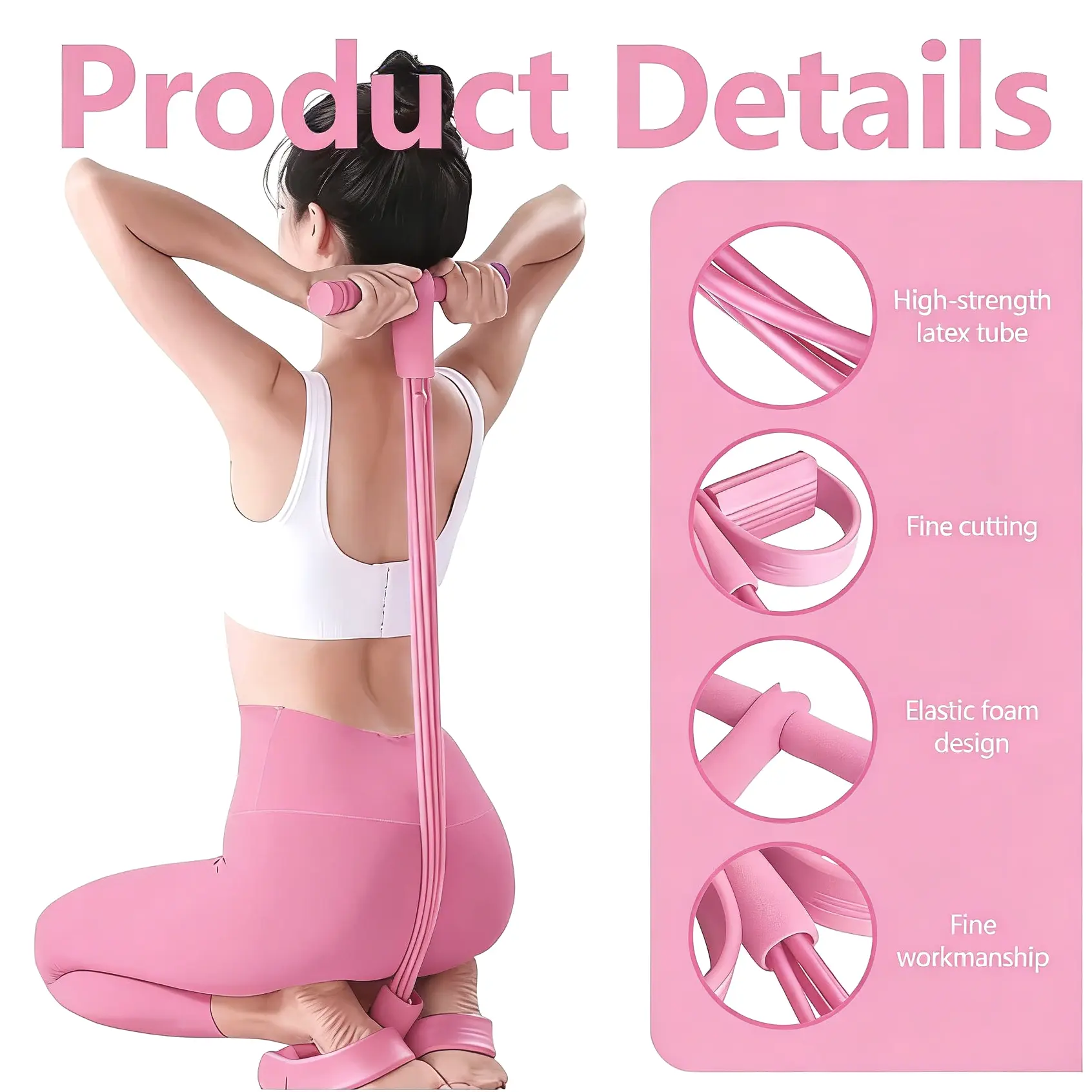 Z-ROGO Multifunction Pedal Resistance Band | Portable Foot Pedal Exerciser for Full-Body Home Workout, Stretching, Fitness Training & Abdominal Exercise | Adjustable & Durable Elastic Sport Band,Moth