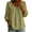 Green #005, variant on Cotton Linen Blouses for Women 3/4 Length Sleeve Baby Doll Tunic Tops Peter Pan Collar Baggy Gauze Y2k Beach Shirts, S