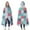 Blue Boho Pioneer, variant on Wearable Blanket,Blue and Orange Floral Boho Pattern Hooded Wearable Flannel Blanket for Adults & Teens,Winter Poncho Shawl Wrap Cape Cozy Anti-Pill,50"x60"