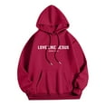 thumbnail image 4 of WEAIXIMIUNG Sweat à Capuche Zippé pour Femmes Sans Capuche Grande Taille 2024 Nouveau Pull à Col Rond Imprimé Lettre pour Femmes Manches Longues de Rue, 4 of 4