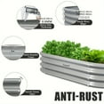 thumbnail image 6 of 4x2x1FT Galvanized Raised Garden Bed Kit Oval Metal Ground Planter Box Outdoor Bottomless Planter Raised Beds for Vegetables Flowers Herbs Fruits, Gray, 6 of 18