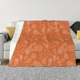 thumbnail image 1 of XMXT Throw Blanket, Paisley Orange Decor Print Machine Washable Blankets for Sofa, 80 x 60 inches Orange, 1 of 9