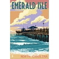 thumbnail image 2 of Art.com Emerald Isle, North Carolina - Fishing Pier Stretched Canvas Print Wall Art by Lantern Press, 16" x 24", 2 of 4