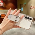 thumbnail image 3 of Creative Panda Folding Bracket Phone Case with Invisible Bracket, Cute Cartoon, Full Coverage Anti-Fall, for Samsung Galaxy S23 S22 S21 S20 Phone Case (Green,S21 FE), 3 of 8