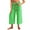 B148 Green womens capris for summer clearance under $5, variant on Women Capris Under $5! Cagogo Women Striped High Waist Wide Leg Palazzo Pants Trousers Drawstring Cropped Pants with Pockets Capris Pants