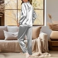 thumbnail image 4 of CLOISE Loungewear Sets Womens Two-Piece Cozy Silk Satin Long Sleeve Sleepwear Tops and Comfy Lounge Pants with Pockets Pjs Sets Comfort Button Up Solid Fashion Pjs, 4 of 7