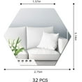 thumbnail image 2 of 32 Pcs Hexagonal Mirror Wall Mirror,Geometric Acrylic Wall Stickers,Stereo Hexagon Mirror Art Setting Wall Decor,Mirrors Decor for Home Bedroom & Living Rooms (Silver), 2 of 8