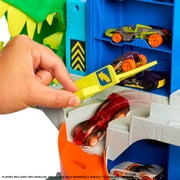Hot Wheels City Ultimate T-Rex Garage with 2 Toy Cars & Storage for 50+, Race & Stunt, Dino Nemesis