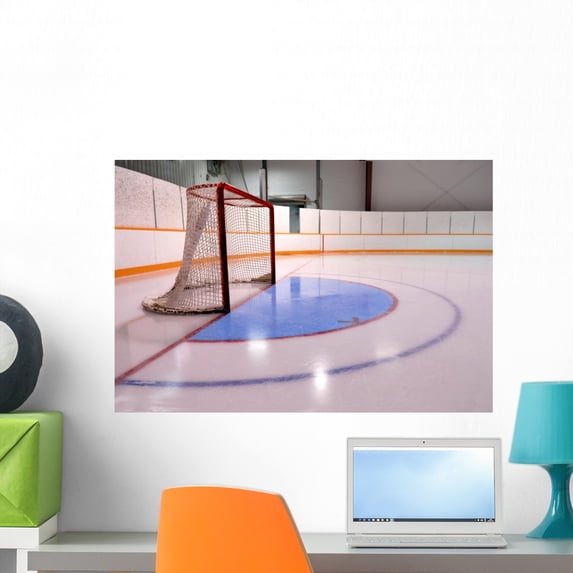 Hockey or Ringette Net Wall Decal by Wallmonkeys Peel and Stick Graphic (24 in W x 16 in H) WM19243