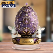 Sales Today Clearance! Gosuguu Eggs and Rabbits 2D Acrylic Ornament, Festival Home Decoration, Craft Ornament for Holidays, Easter and Christmas Decorations, Handcrafted Acrylic Decoration