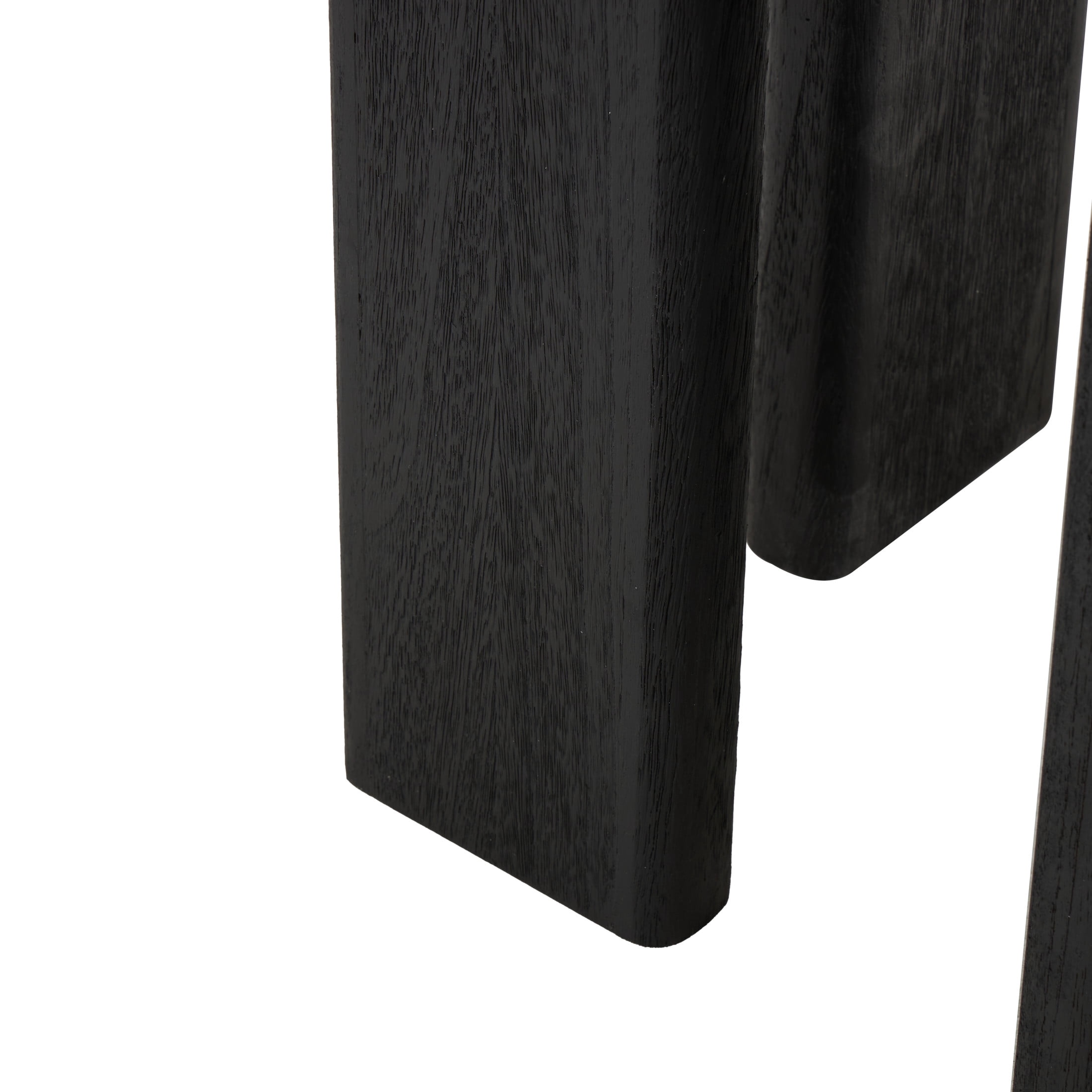DecMode 16" x 20" Black Wood Handmade Accent Table with Square Tabletop, 1-Piece