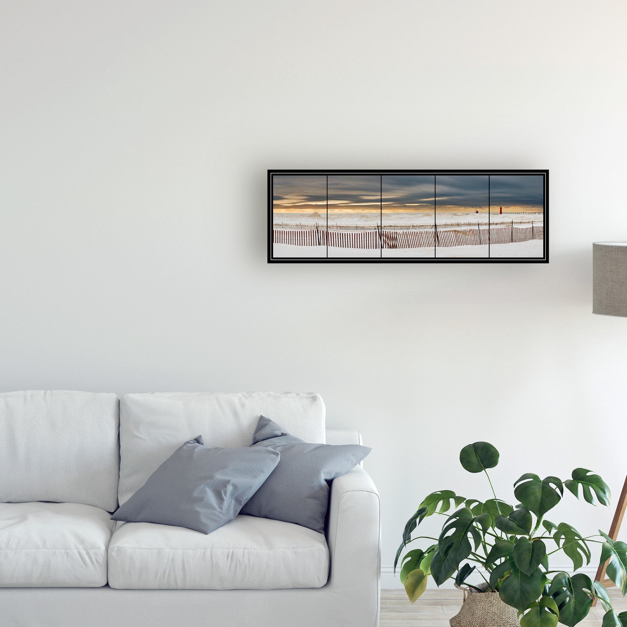Trademark Fine Art 'Grand Haven Lighthouse Panorama' Canvas Art by Monte Nagler