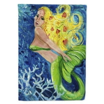 Carolines Treasures JMK1179GF Blonde Mermaid Flag Garden Size  Small multicolor