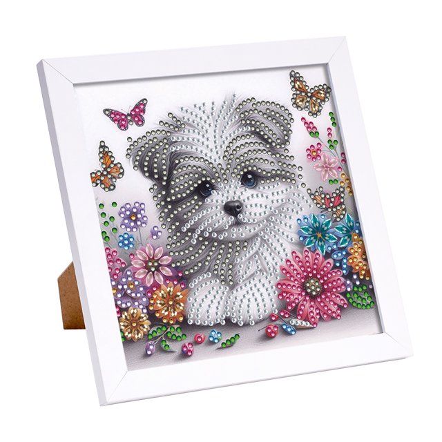 5D DIY Parcial Perforación Especial Kit Pintura Diamantes Perros18x18cm