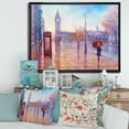 thumbnail image 2 of Designart 'Big Ben and Woman With Red Umbrella In London Street' French Country Framed Canvas Wall Art Print, 2 of 5