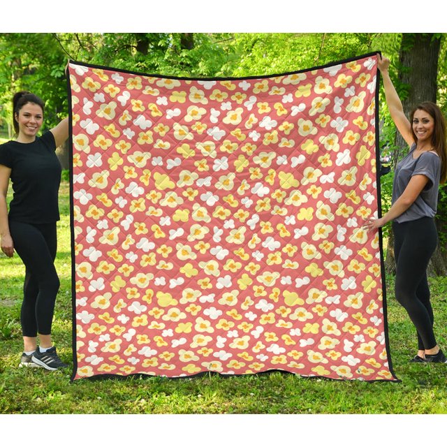 Popcorn Pattern Print Design 01 Premium Quilt