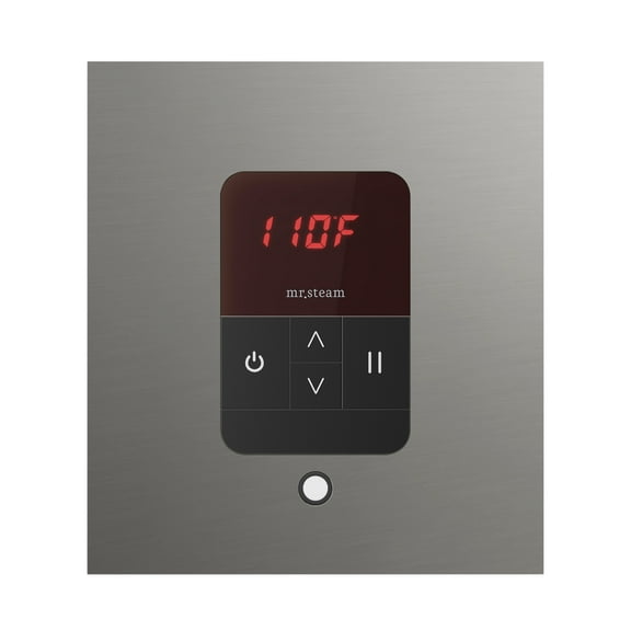 Mr Steam iTempo Square Steam Shower Control and Steamhead in Satin Steel