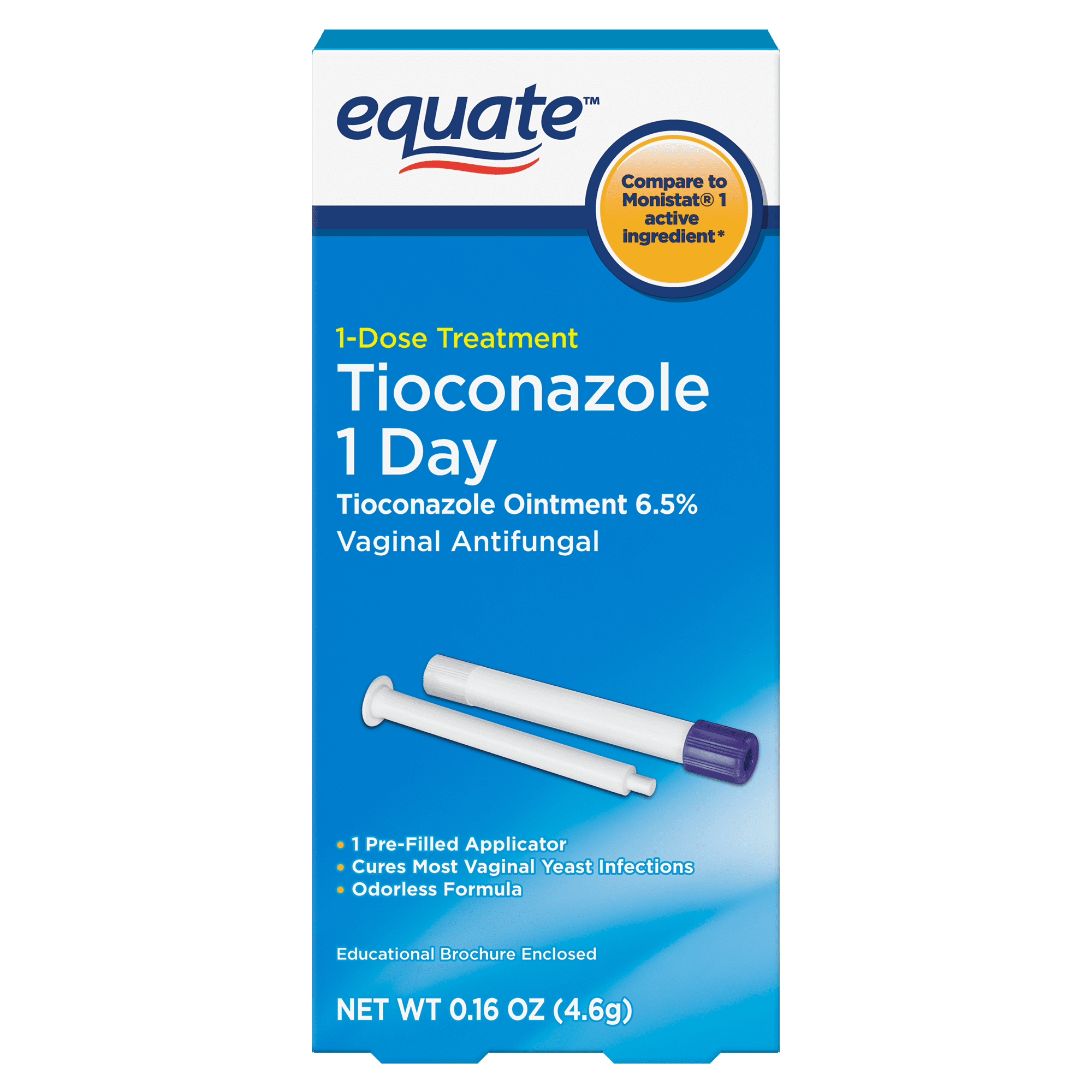Equate Tioconazole 1-Day Antifungal Treatment, 0.16 oz