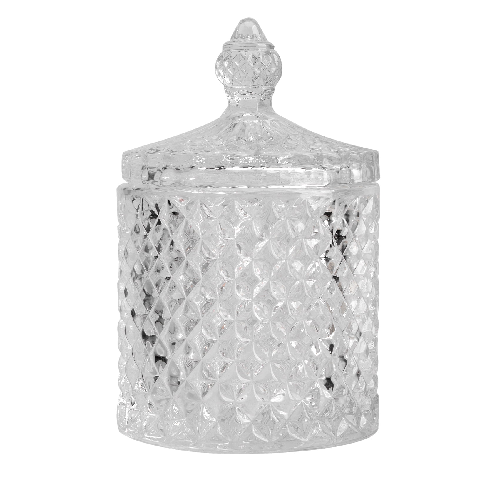 Saim Glass Candy Jar with Lid Decorative Candy Dish Sugar Bowl Crystal