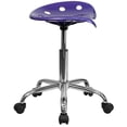 thumbnail image 2 of Asiento de tractor violeta vibrante y taburete cromado Flash Furniture LF-214A-VIOLET-GG, 2 of 2
