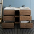 thumbnail image 4 of Fresca Lazzaro 60" Modern Wood Bathroom Cabinet with Integrated Sinks in Brown, 4 of 8