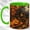 Green, variant on Haunted House Coffee Mug, Jack O Lantern Mug, Ceramic 11 oz
