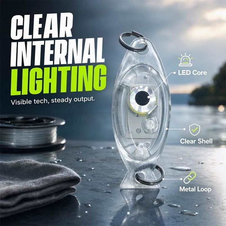 bright light fish lures Brad's ThinFish Chrome/Black These lures swim with an erratic wiggle action and include an enticing rattle to lure more fish from greater distances 1pc Metal Luminous Rotating Spoon